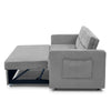 Grey Loveseat Sofa Bed with Pull-Out, Adjustable Back & Arm Pockets