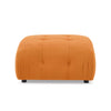 Modular L-Shaped Sofa, Orange Velvet, Tufted Design & Reversible Ottoman