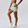 Nude Feel High-Waist Yoga Shorts with Pockets for Women