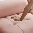 Pink Velvet Modular Sectional Sofa, Button-Tufted, L-Shaped, DIY Combo