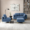 Modern Blue Fabric L-Shaped Leisure Couch for Living Room