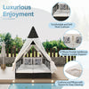 Adjustable Outdoor Daybed with Curtains & Pillows for Garden Lounging