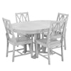 Rustic 5-Piece Extendable Dining Set: Round Table & 4 Cross Chairs