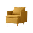 Yellow Upholstered Accent Chair - Modern Cotton Linen, 30.7''