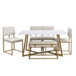 Modern Faux Marble 6-Piece Dining Set: 60