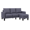 Dark Grey L-Shaped Sofa with Ottoman for Modern Living Rooms