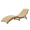 Portable Wood Chaise Lounge Set with Foldable Table, Brown - Patio/Pool/Garden