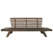 Adjustable Outdoor Wooden Daybed Sofa with Cushions, Brown & Beige