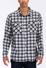 Long Sleeve Checkered Plaid Brushed Flannel