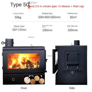 Elegant European Wood Burning Stove – Cozy Indoor Winter Heating