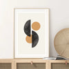 Boho Sun & Moon Geometric Canvas - Mid Century Modern Wall Art