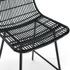 Set of 2 Natural Rattan Counter Chairs, Black Steel Legs