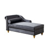 Grey Velvet Modern Upholstery Chaise Lounge Chair with Storage