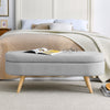 Grey Ottoman Oval Storage Bench, 43.5