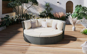 5-Piece All-Weather Rattan Patio Sofa Set w/ Table & Washable Cushions