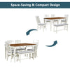 Mid-Century 6-Piece Wood Dining Set with Drawer, Upholstered Chairs