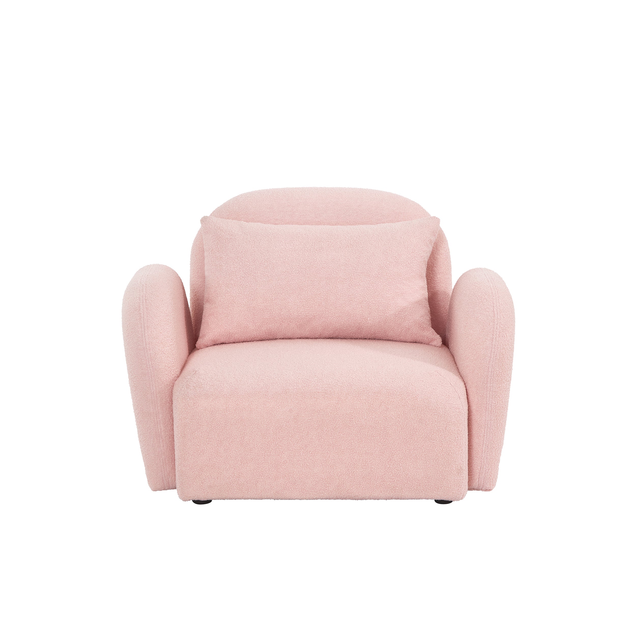 Pink Teddy Fabric Lazy Sofa Chair