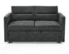 Black Loveseat Sofa Bed with Pull-Out Bed, Adjustable Back & Arm Pockets