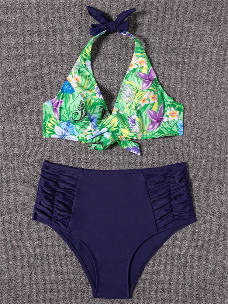 Ensemble bikini push-up imprimé - Maillot de bain brésilien d'été