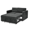 Black Loveseat Sofa Bed with Pull-Out Bed, Adjustable Back & Arm Pockets