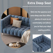 Modern 3-Piece Sofa Set with Wood Legs & Tufted Fleece Upholstery