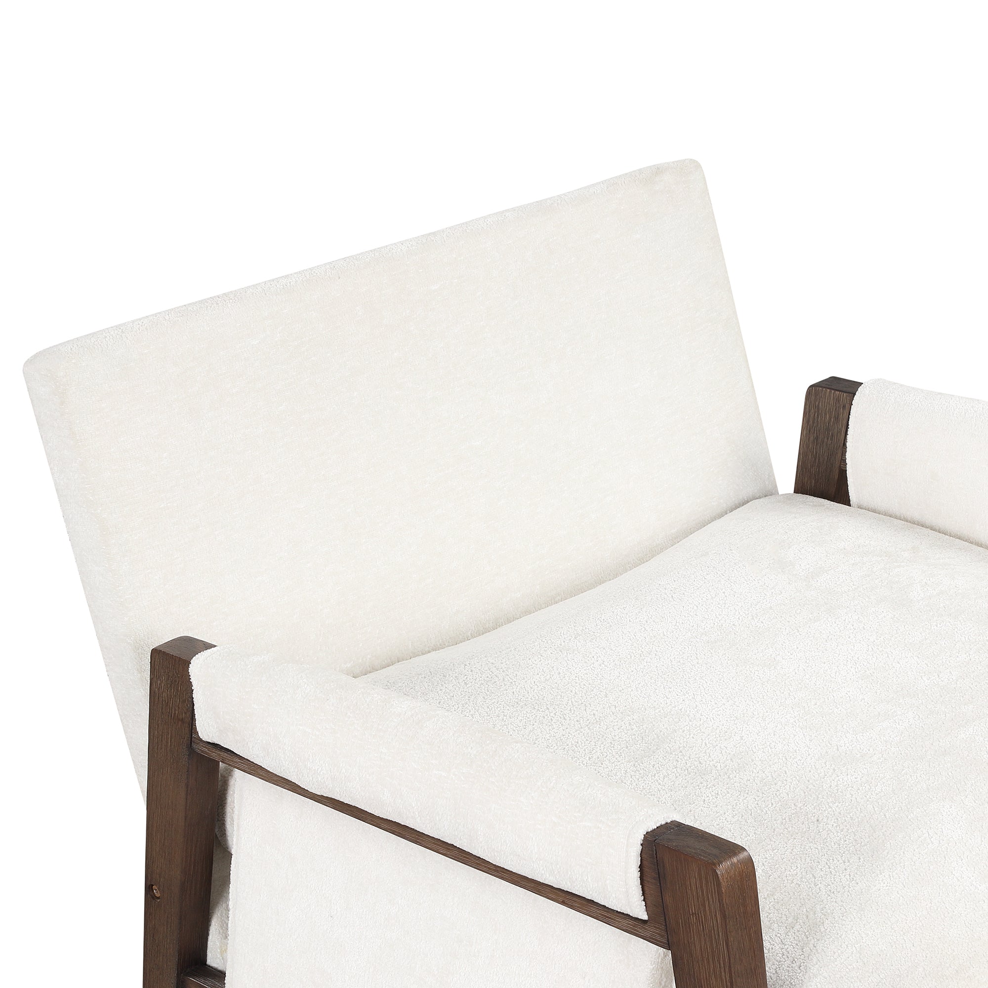 Velvet Mid-Century Chair: Wood Frame, Plush Cushion for Any Room