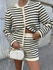 Zebra Print Knit 2-Piece Set: Stylish Cardigan & High Waist Shorts