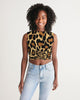 Animal Print Twist-Front Crop Tank