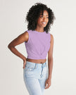 Lavender Twist-Front Crop Tank