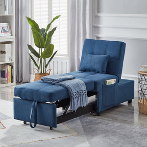 Blue Linen Recliner Chair & Bedroom Furniture for Living Room