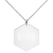 Collier hexagonal en argent gravé K1ND