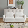 White Lazy Sofa Loveseat in Teddy Fabric for the Living Room