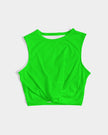 Neon Green Twist-Front Crop Tank