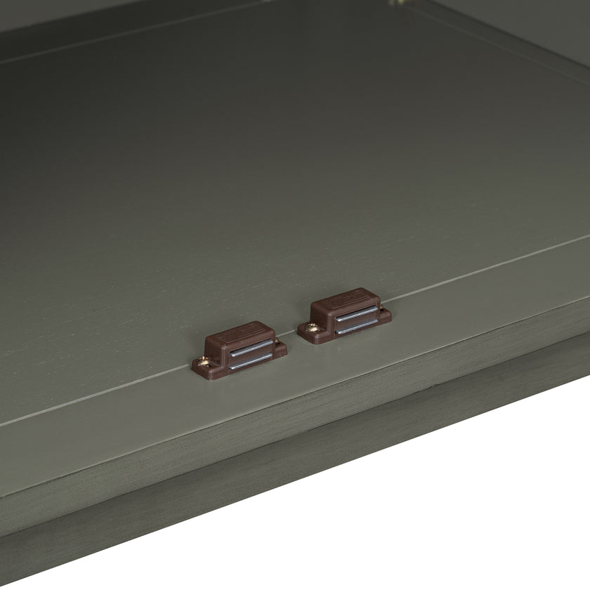 TREXM side panel with 4-door large storage buffet, adjustable shelves and metal handles (antique gray)