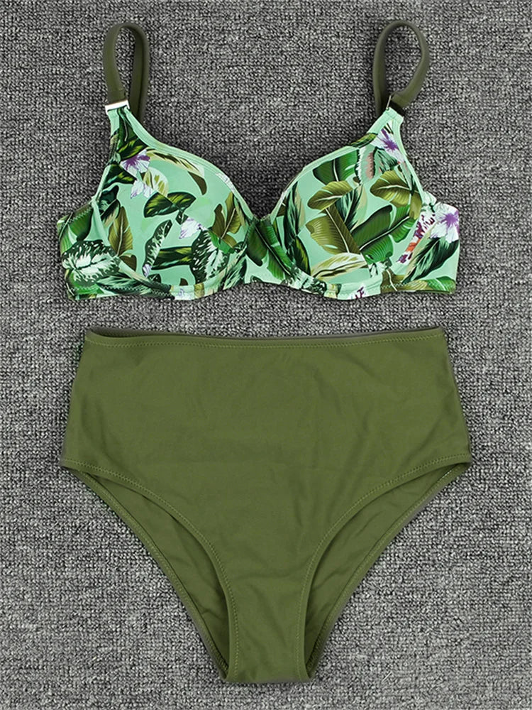 Ensemble bikini push-up imprimé - Maillot de bain brésilien d'été