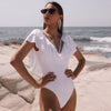 New Sexy Off-Shoulder Ruffle One-Piece Swimsuit - XL Women’s Swimwear