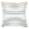 Cushion Cover-Coastal Fringe-Paint Stripes Pale Mint-60cm X 60cm