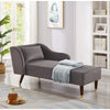 Grey Velvet Modern Chaise Lounge Chair with Plush Upholstery