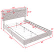 Queen Bed Frame with Upholstered Headboard, USB Ports, Wood Legs