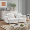 White Lazy Sofa Loveseat in Teddy Fabric for the Living Room