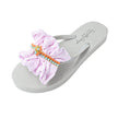 Pink Hudson Stripe Ruffle - Flat Flip Flops Sandal