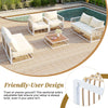 Modern Minimalist 7-Piece Metal Patio Sectional Sofa Set, All-Weather