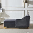 Grey Velvet Modern Upholstery Chaise Lounge Chair with Storage