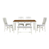 Mid-Century 6-Piece Wood Dining Set with Drawer, Upholstered Chairs