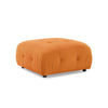 Modular L-Shaped Sofa, Orange Velvet, Tufted Design & Reversible Ottoman