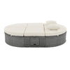 2-Person Rattan Daybed w/ Adjustable Back, Cushions & Pillows