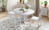 Rustic 5-Piece Extendable Dining Set: Round Table & 4 Cross Chairs