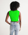 Neon Green Twist-Front Crop Tank