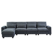 Modern L-Shape Feather-Filled Convertible Sofa with Reversible Chaise