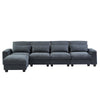 Modern L-Shape Feather-Filled Convertible Sofa with Reversible Chaise